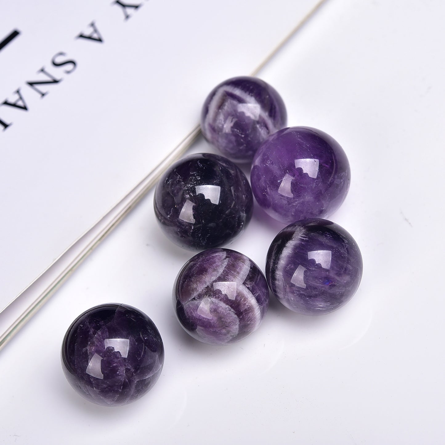 2cm Chevron Amethyst Sphere Ball Bulk Wholesale