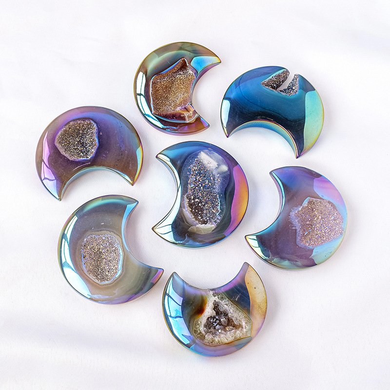 Electroplated Agate Moon Crystals Bulk Wholesale natural stone product image