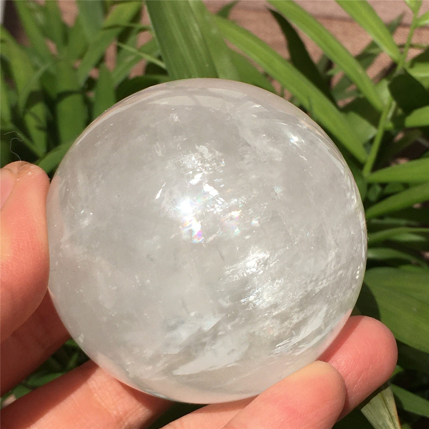 White Calcite Rainbow Sphere Ball Wholesale