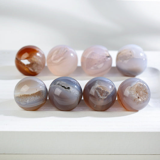 Natural Agate Geode Druzy Ball Crystals Bulk Wholesale crystal detail photo