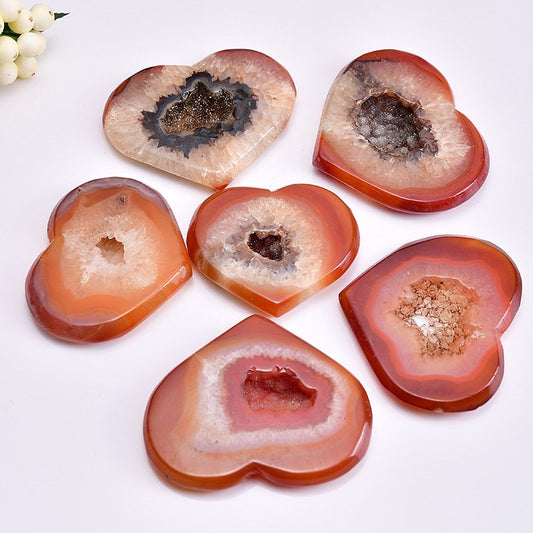 Natural Agate Geode Druzy Heart Bulk Wholesale crystal detail photo