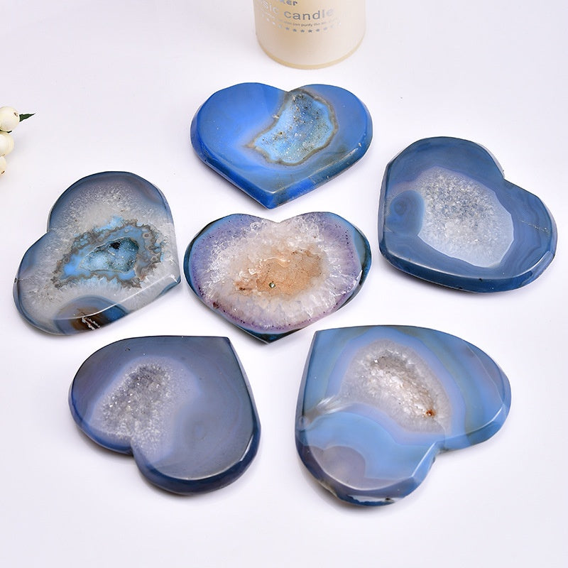 Agate Geode Druzy Heart Bulk Wholesale natural stone product image