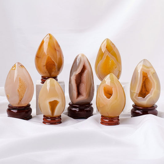 Natural Agate Geode Egg Crystal Bulk Wholesale crystal detail photo