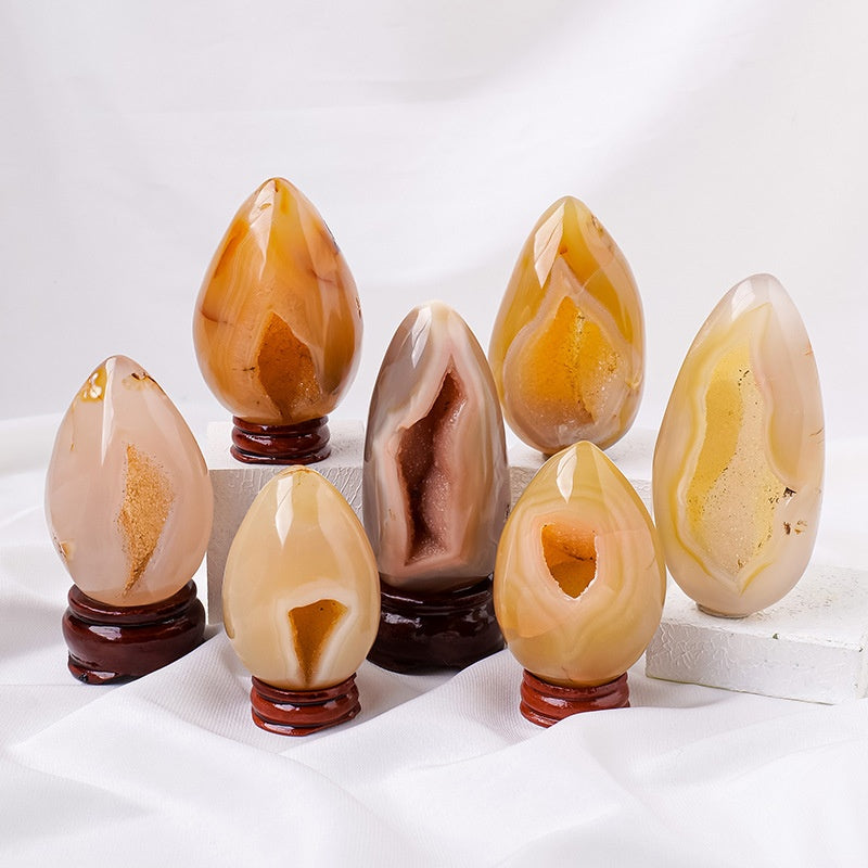 Polished Agate Geode Egg Crystal Bulk Wholesale crystal close-up
