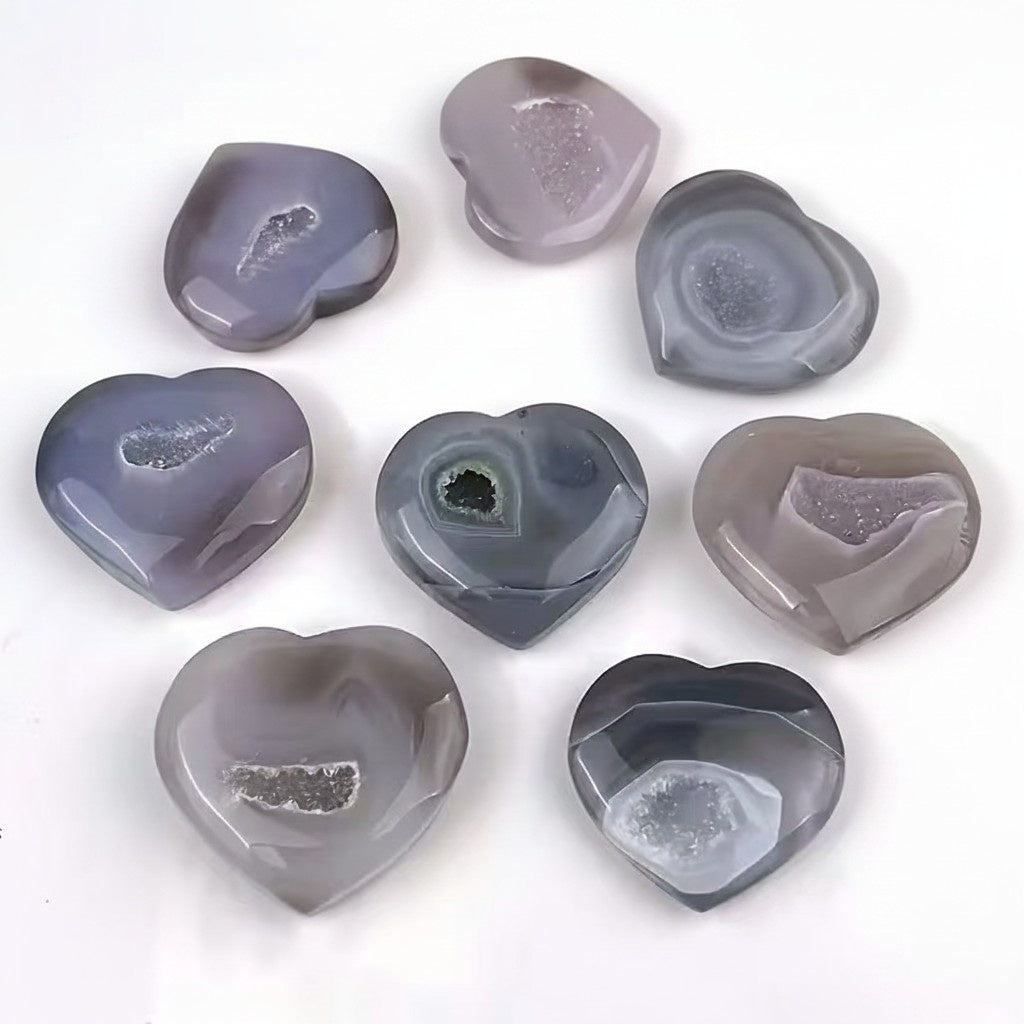 Polished Agate Geode Heart Crystals Bulk Wholesale crystal close-up