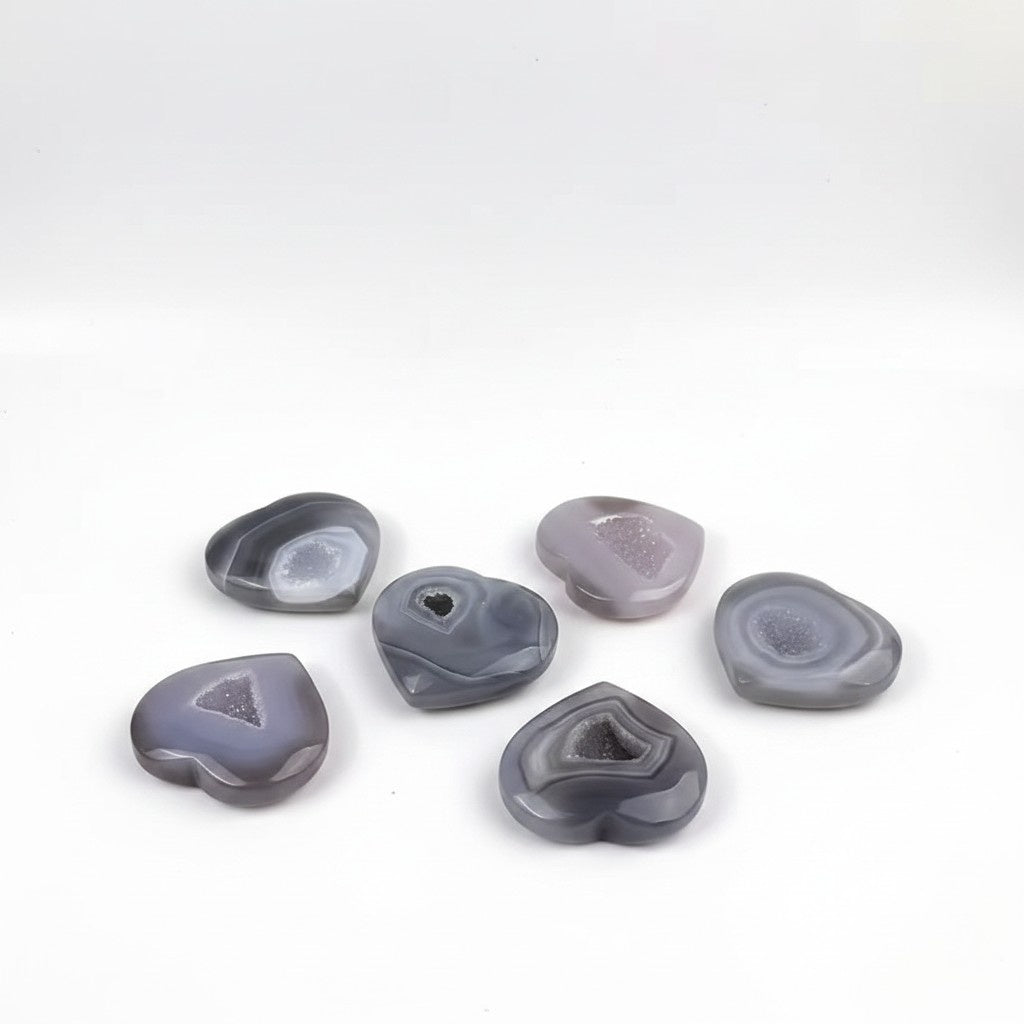 Agate Geode Heart Crystals Bulk Wholesale natural stone product image