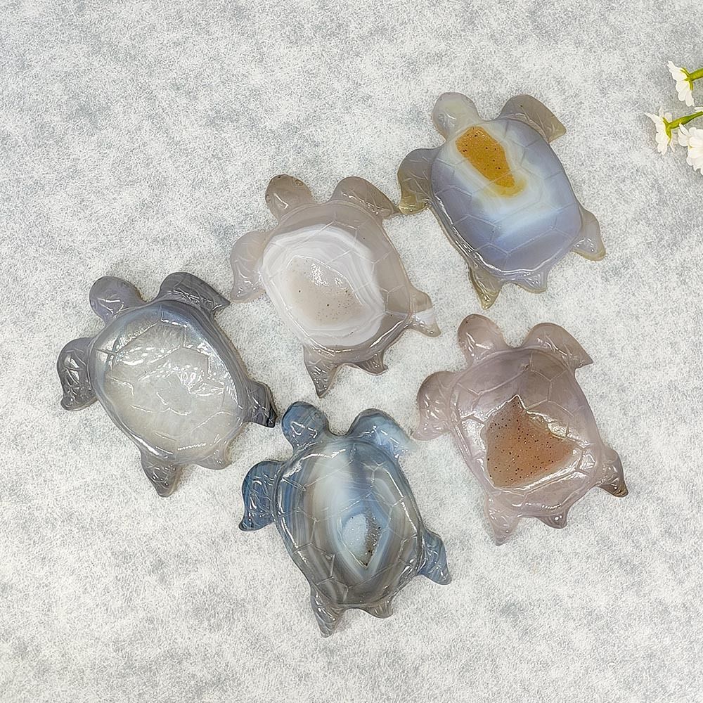 Natural Agate Geode Turtle Crystals Bulk Wholesale crystal detail photo