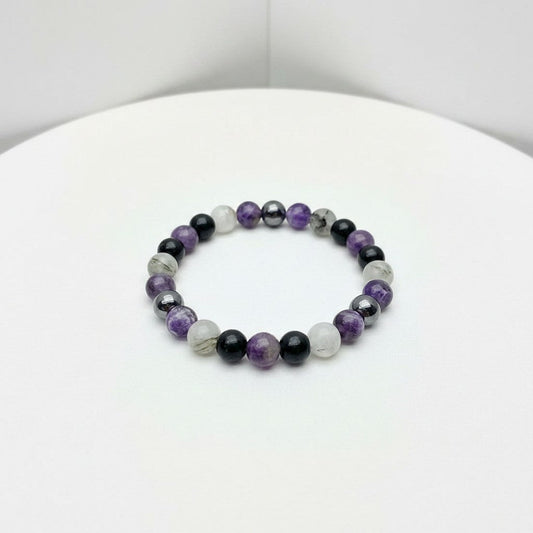 Amethyst Hematite Howlite Bracelet Bulk Wholesale crystals bulk wholesale natural purple gemstone texture image 1