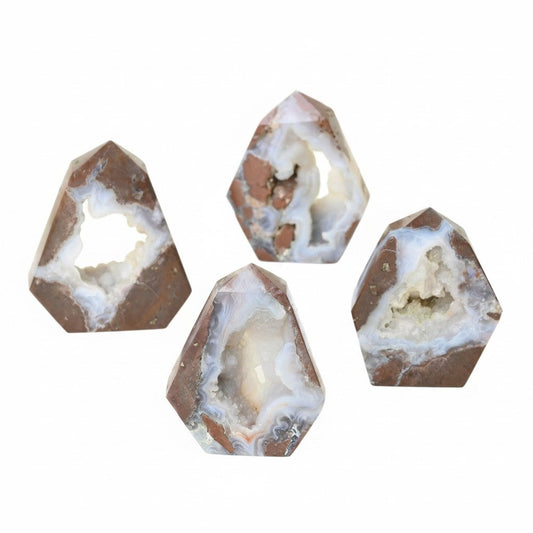 Natural Blue Agate Geode Druzy Free Form Tower Point Cystals Bulk Wholesale crystal detail photo