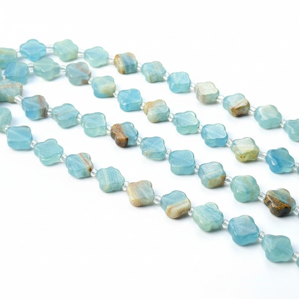 Blue Calcite Four Leaf Clover Pendant Beads Wholesale polished stone photo 2 for crystal wholesale