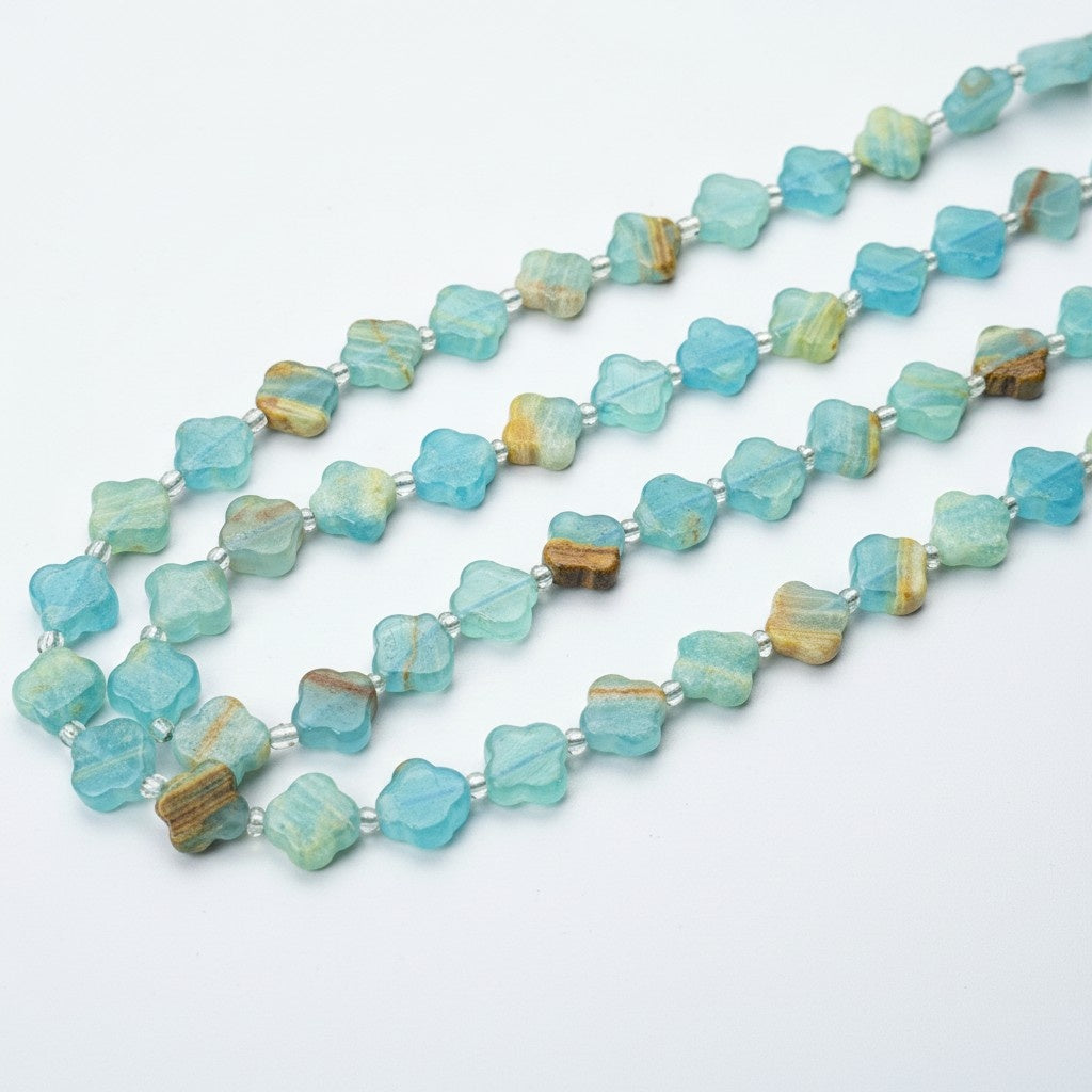 Blue Calcite Four Leaf Clover Pendant Beads Wholesale polished stone photo 4 for crystal wholesale