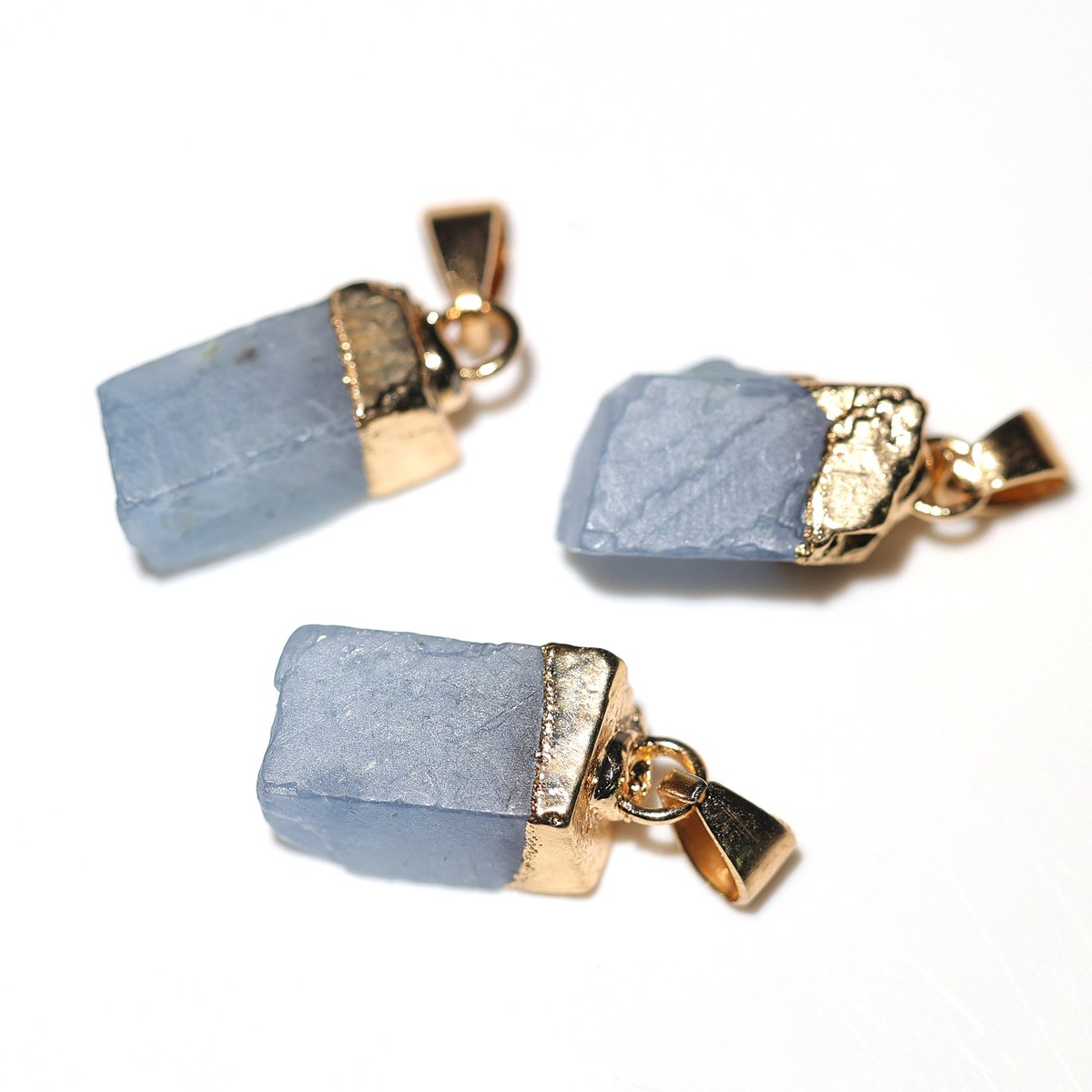 Blue Calcite Free Form Pendant Wholesale polished stone photo 2 for crystal wholesale