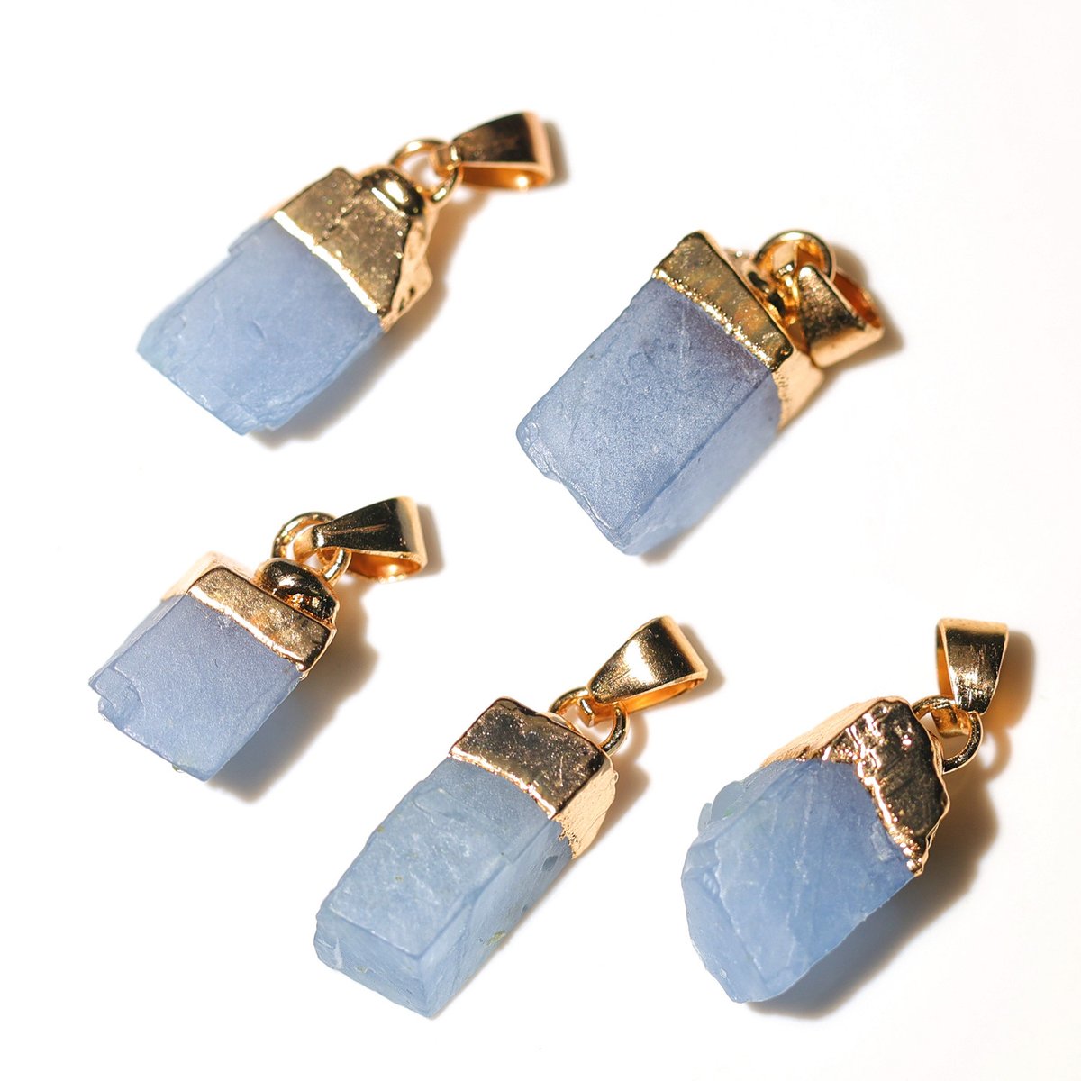 Blue Calcite Free Form Pendant Wholesale polished stone photo 4 for crystal wholesale