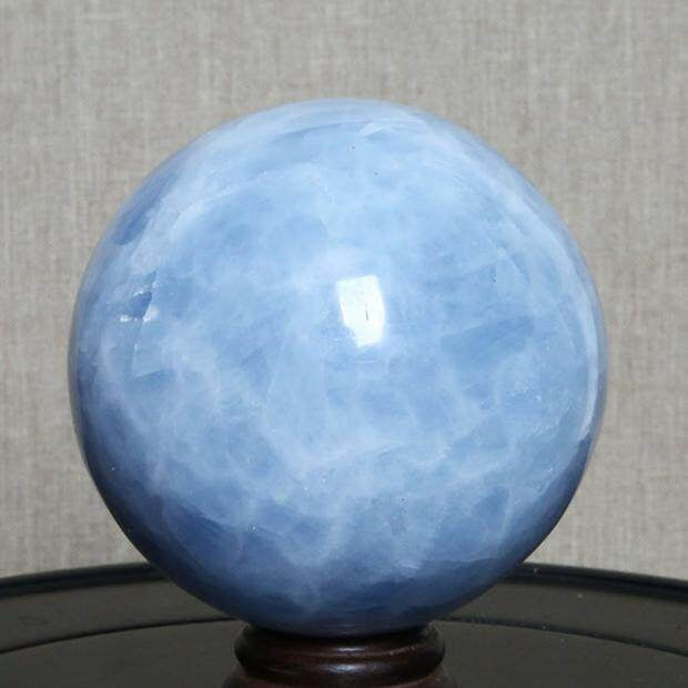 Blue Calcite Sphere Crystals Bulk Wholesale polished stone photo 2 for crystal wholesale