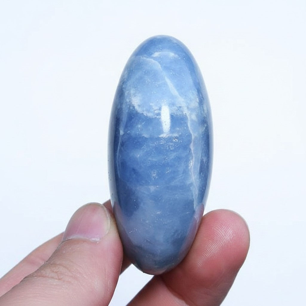 Blue Calcite Tumbled Wholesale healing crystal closeup 3 wholesale supply