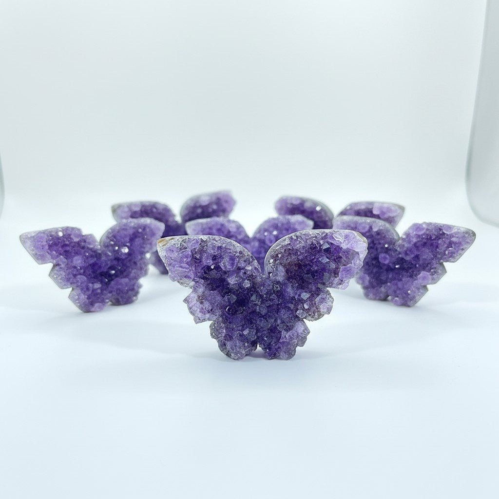 Brazil Amethyst Cluster Butterfly Crystals Bulk Wholesale crystals bulk wholesale natural purple gemstone texture image 1