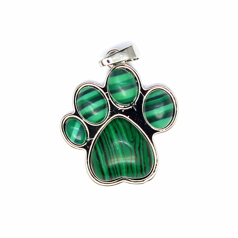 gemstone paw pendant for DIY jewelry wholesale crystals