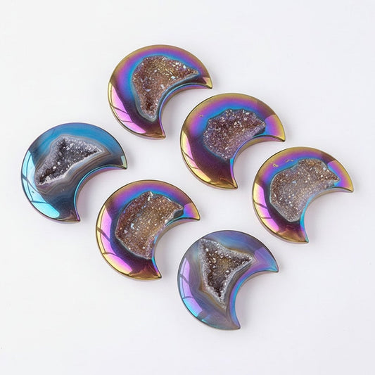 Natural Electroplated Agate Moon Crystals Bulk Wholesale crystal detail photo