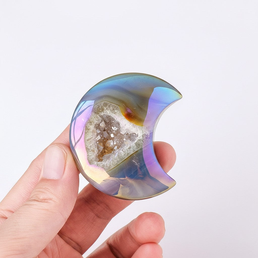 Electroplated Agate Moon Crystals Bulk Wholesale gemstone wholesale display