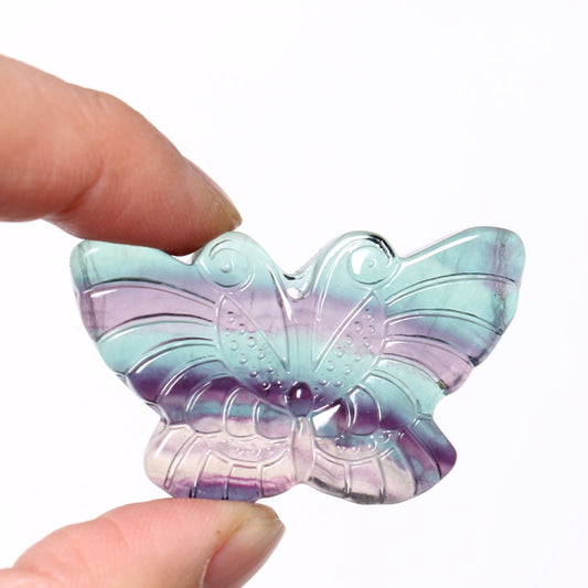 rainbow fluorite butterfly pendant