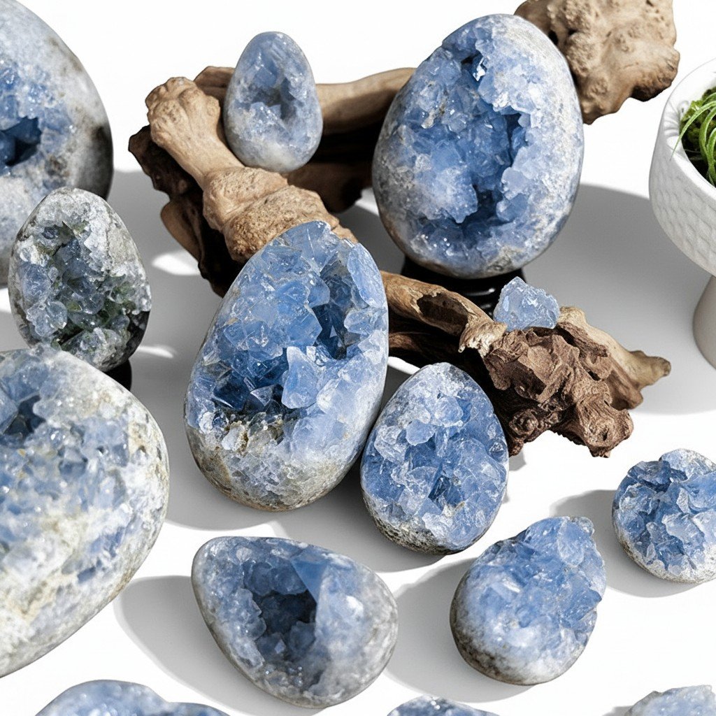 Polished Kyanite Geode Free Form Crystals Bulk Wholesale crystal close-up