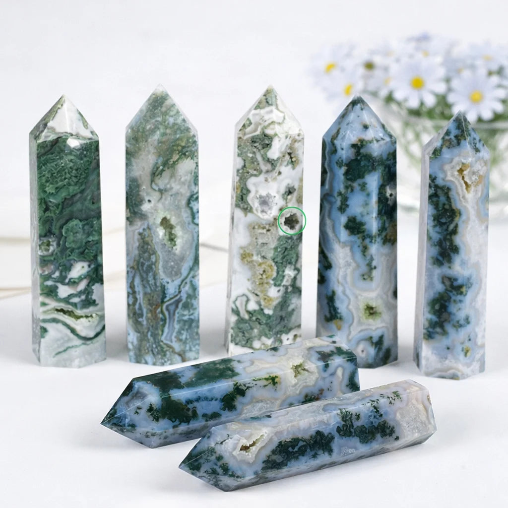 Moss Agate Tower Bulk Wholesale