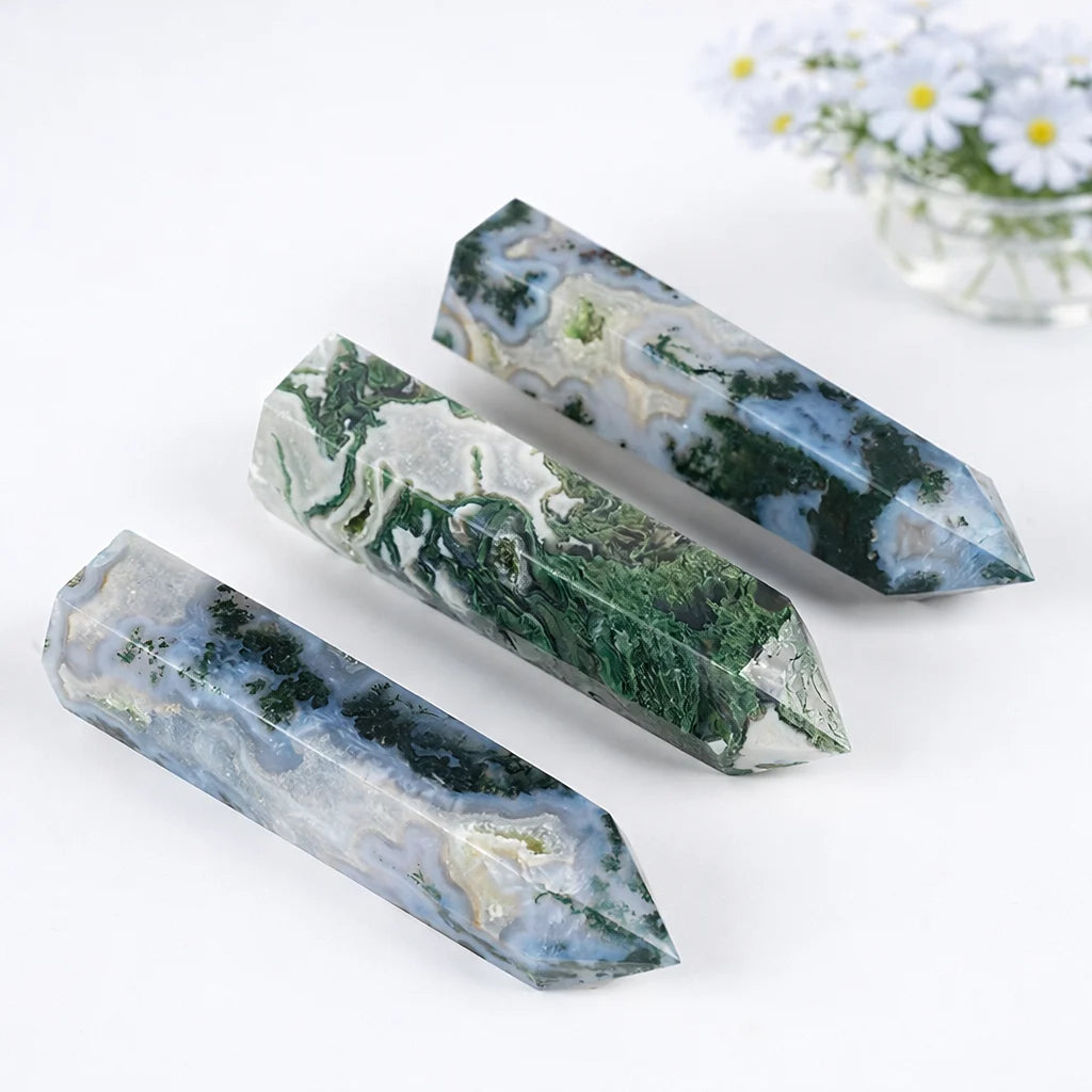 Moss Agate Tower Bulk Wholesale