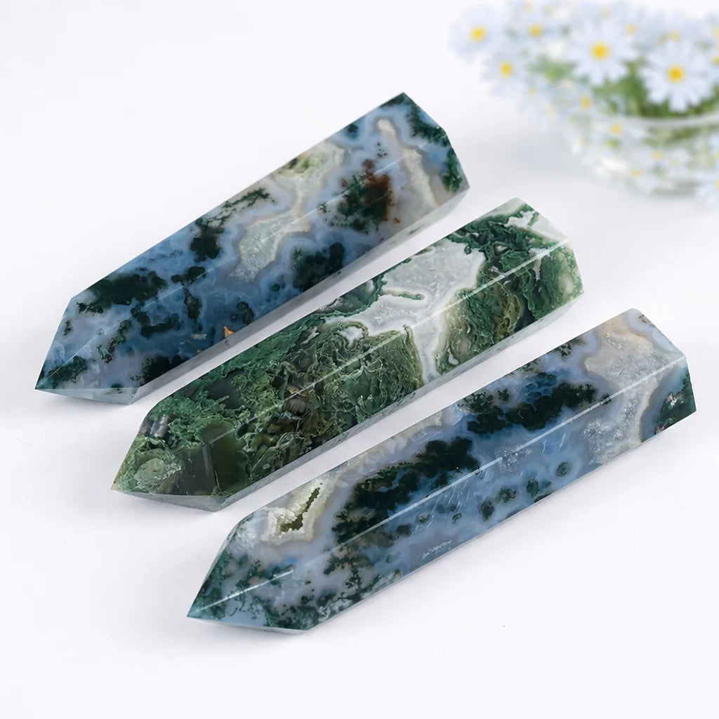 Moss Agate Tower Bulk Wholesale