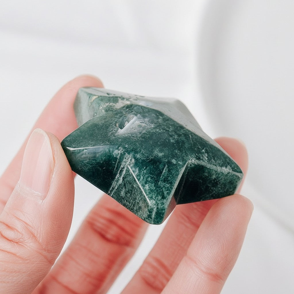 Moss Agate Geode Moon Star Bulk Wholesale natural stone product image