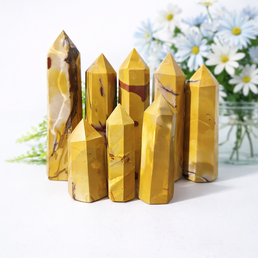 Mookaite jasper crystal tower points polished natural stone