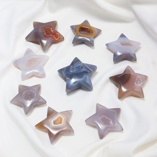 Natural Natural Agate Geode Star Crystal Bulk Wholesale crystal detail photo