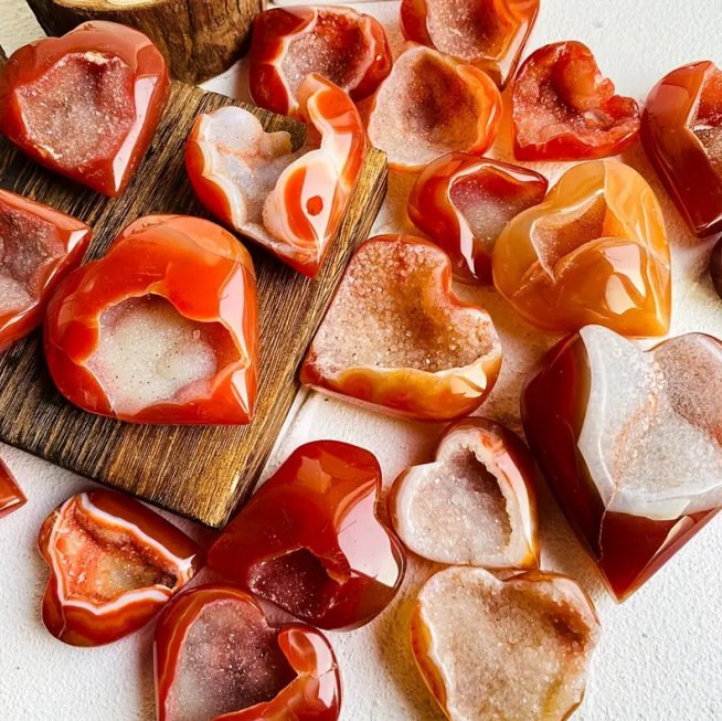 Red Agate Geode Heart Bulk Wholesale natural stone product image