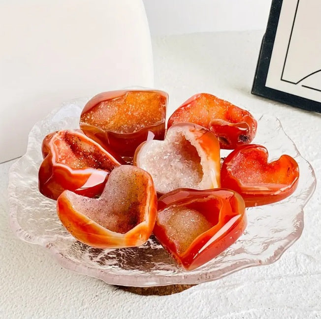 Wholesale Red Agate Geode Heart Bulk Wholesale crystal collection