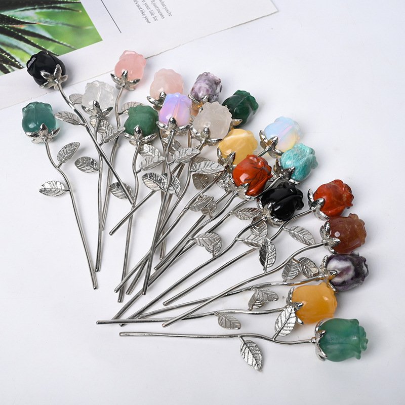 Rose Flower Carving Crystals Wholesale polished stone photo 14 for crystal wholesale