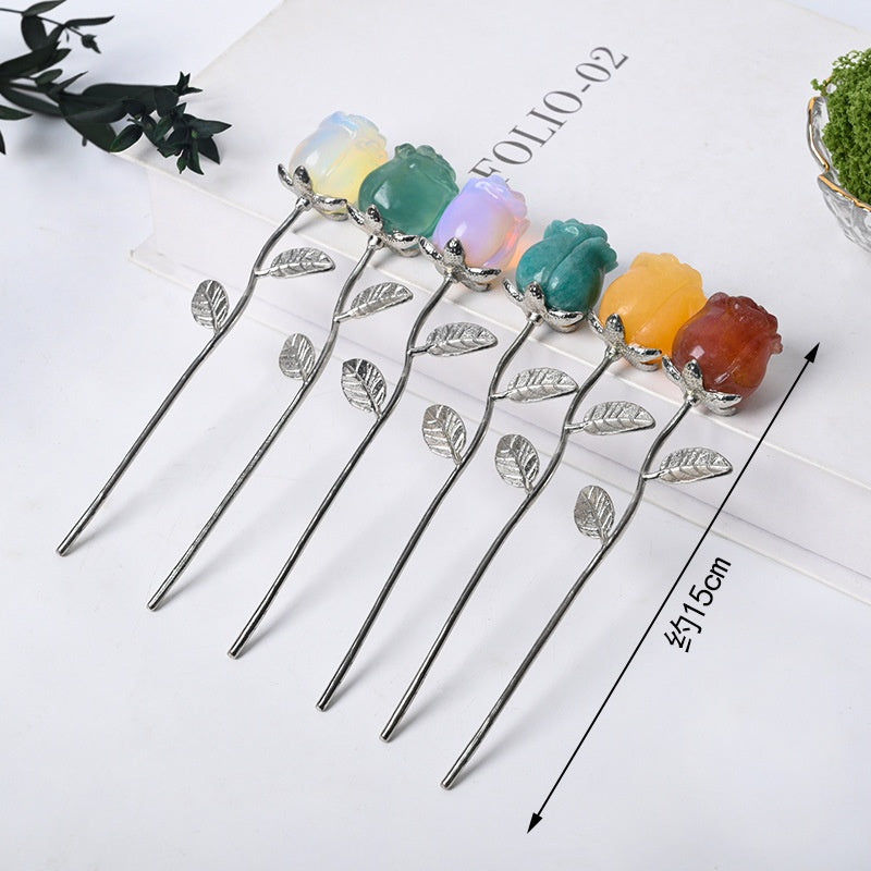 Rose Flower Carving Crystals Wholesale healing crystal closeup 15 wholesale supply