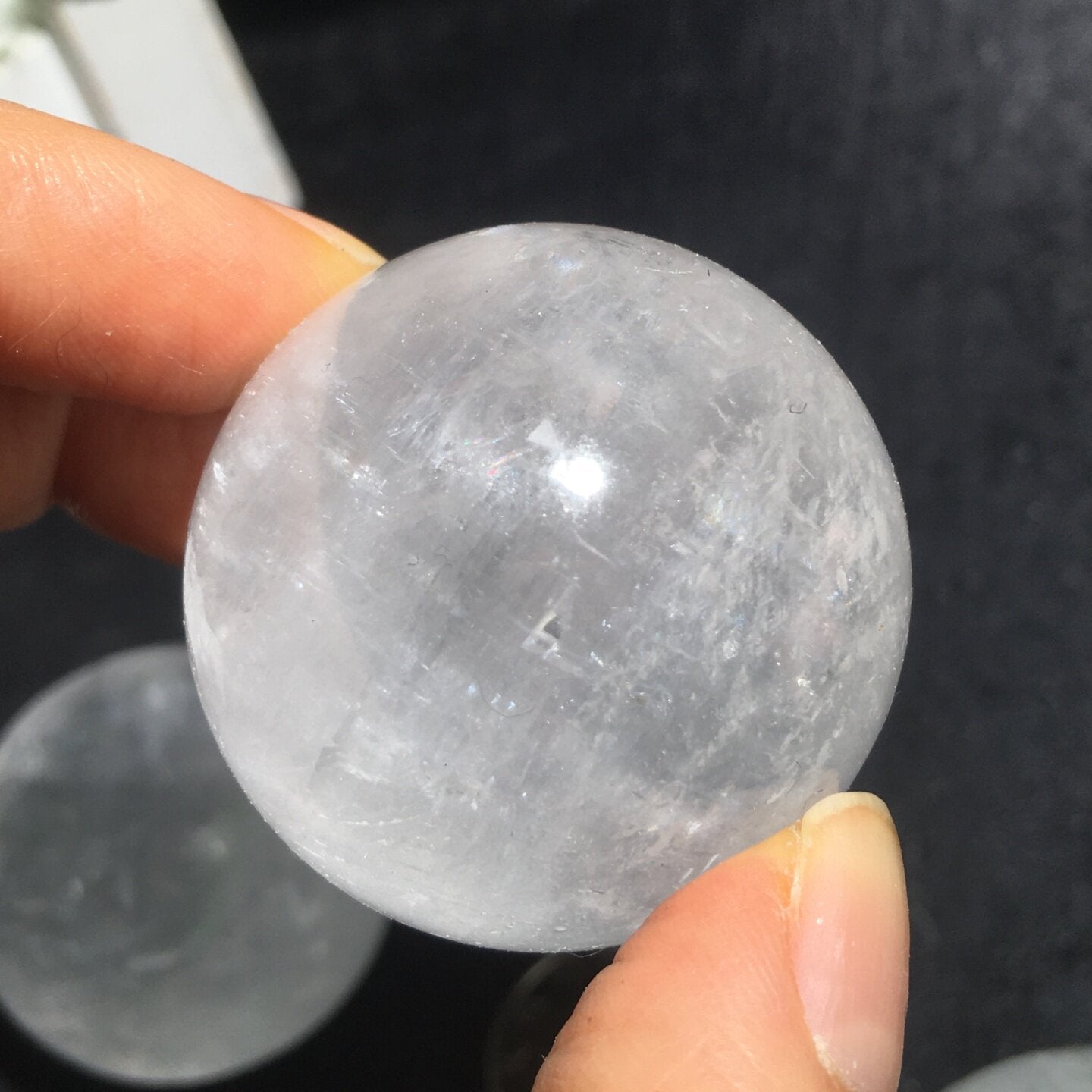 White Calcite Rainbow Sphere Ball Wholesale