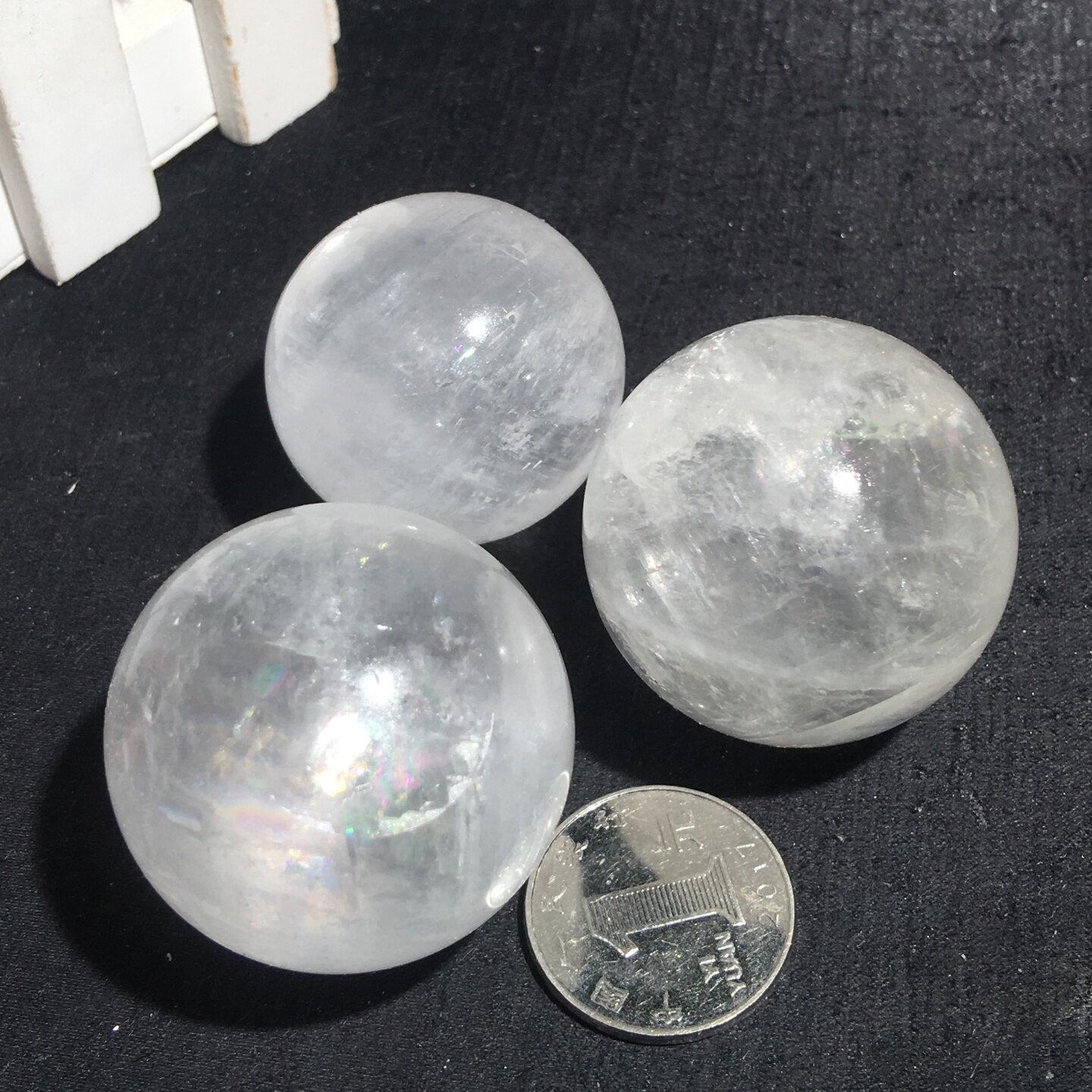 White Calcite Rainbow Sphere Ball Wholesale