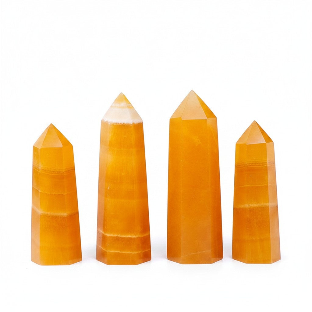 Yellow Calcite Crystal Point Wholesale natural crystal image 1 bulk wholesale