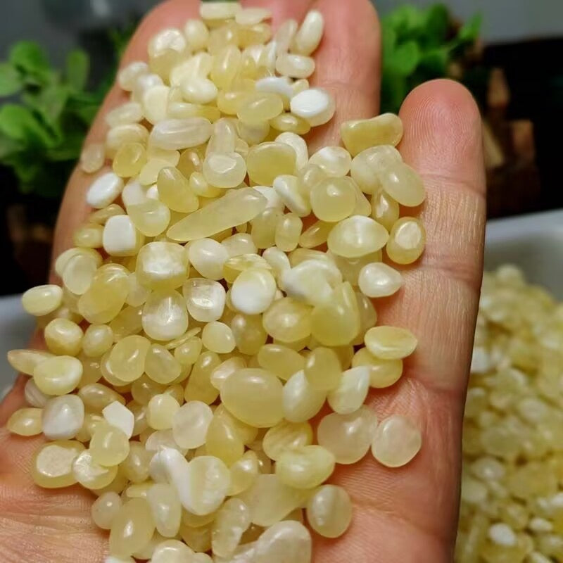 Yellow Calcite Tumbled Chips Bulk Wholesale polished stone photo 2 for crystal wholesale
