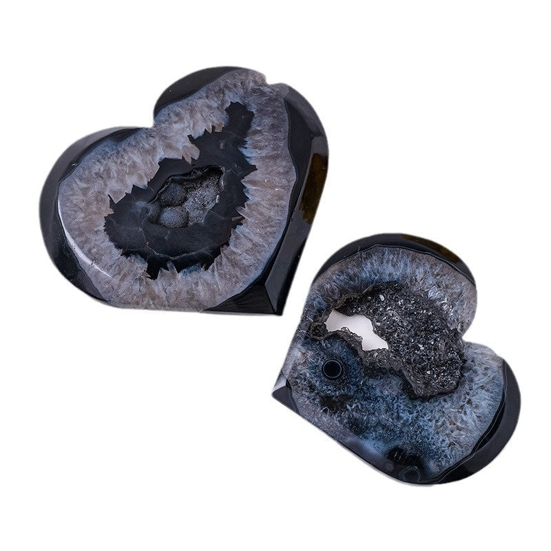 Wholesale lack Agate Geode Heart Crystals Bulk Wholesale crystal collection