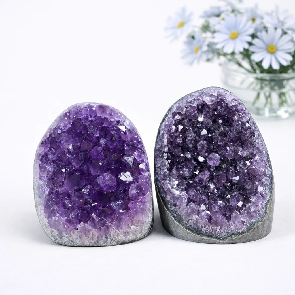 natural purple amethyst geode crystal cluster wholesale