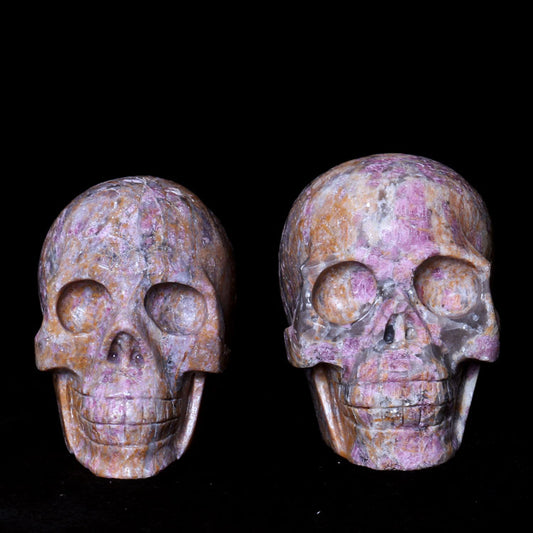 pink tourmaline stone skull